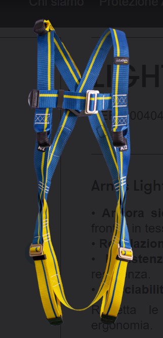 Imbragatura IRUDEK LIGHT PLUS 2
con 2 punti di ancoraggio
1 dorsale e 1 frontale